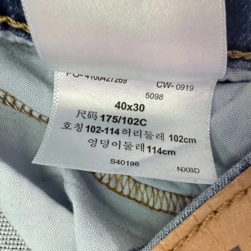 Signature by Levi Strauss Mens S37 Slim Fit‎ Blue Wash Denim Jeans Size 40x30